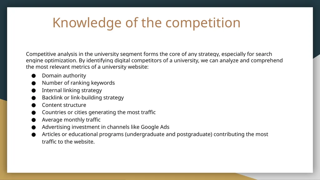 SEO Manager Position - Exercise - slide 5 of 10