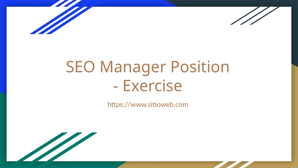 SEO Manager Position - Exercise