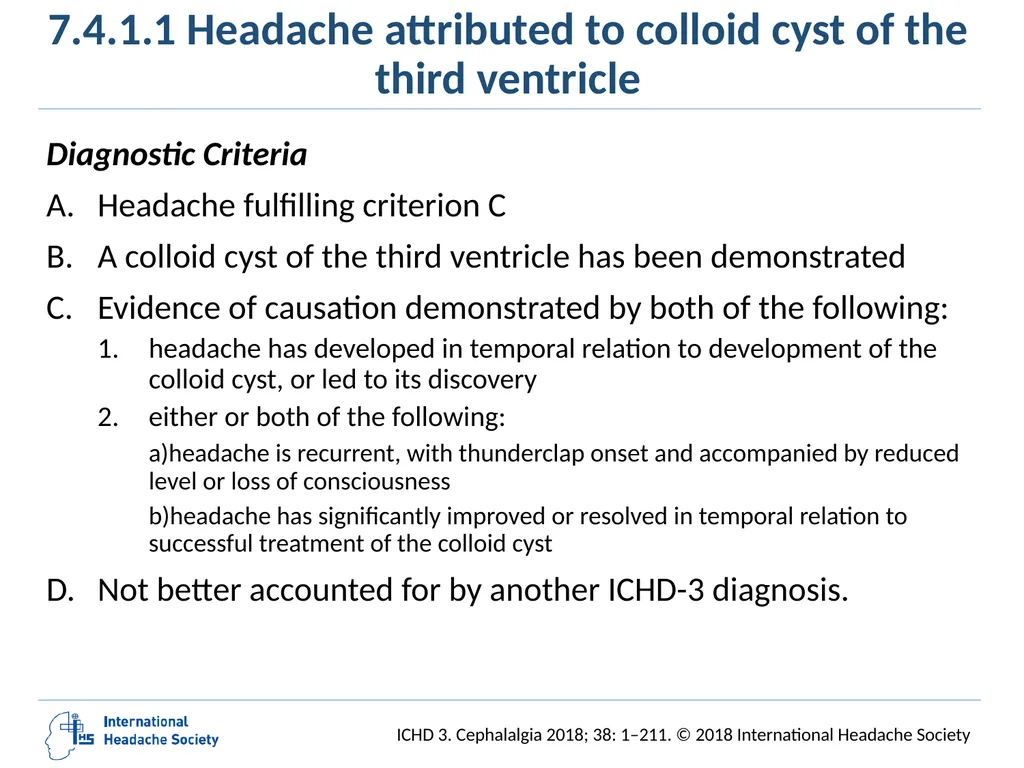 International Classification of Headache Disorders - slide 126 of 166