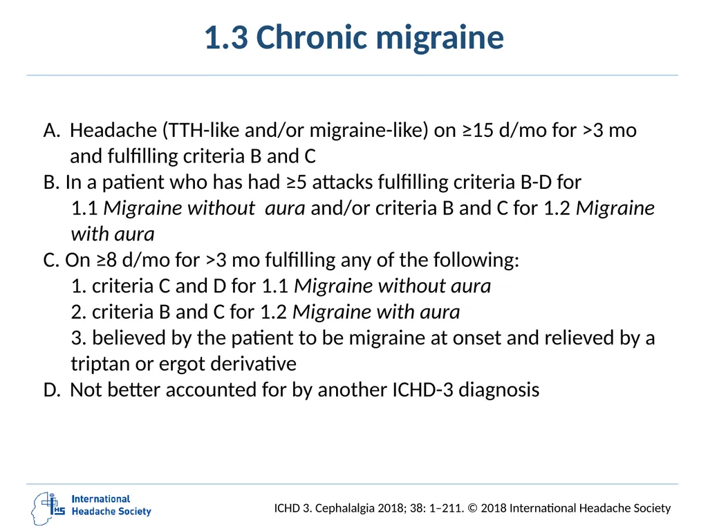 International Classification of Headache Disorders - slide 32 of 166
