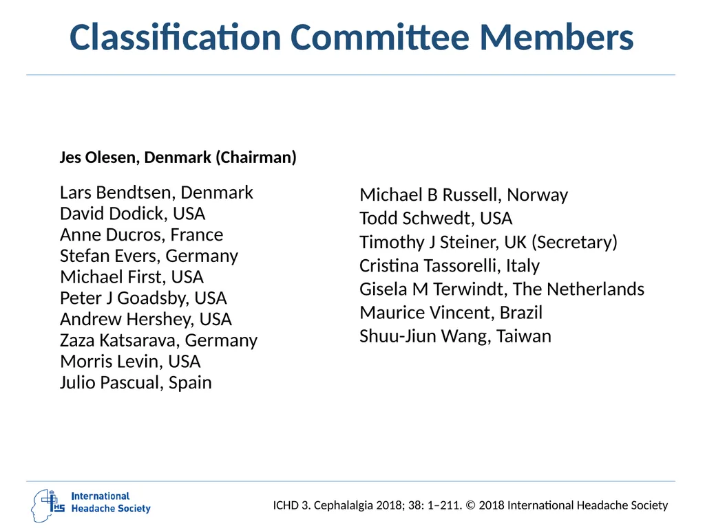 International Classification of Headache Disorders - slide 2 of 166