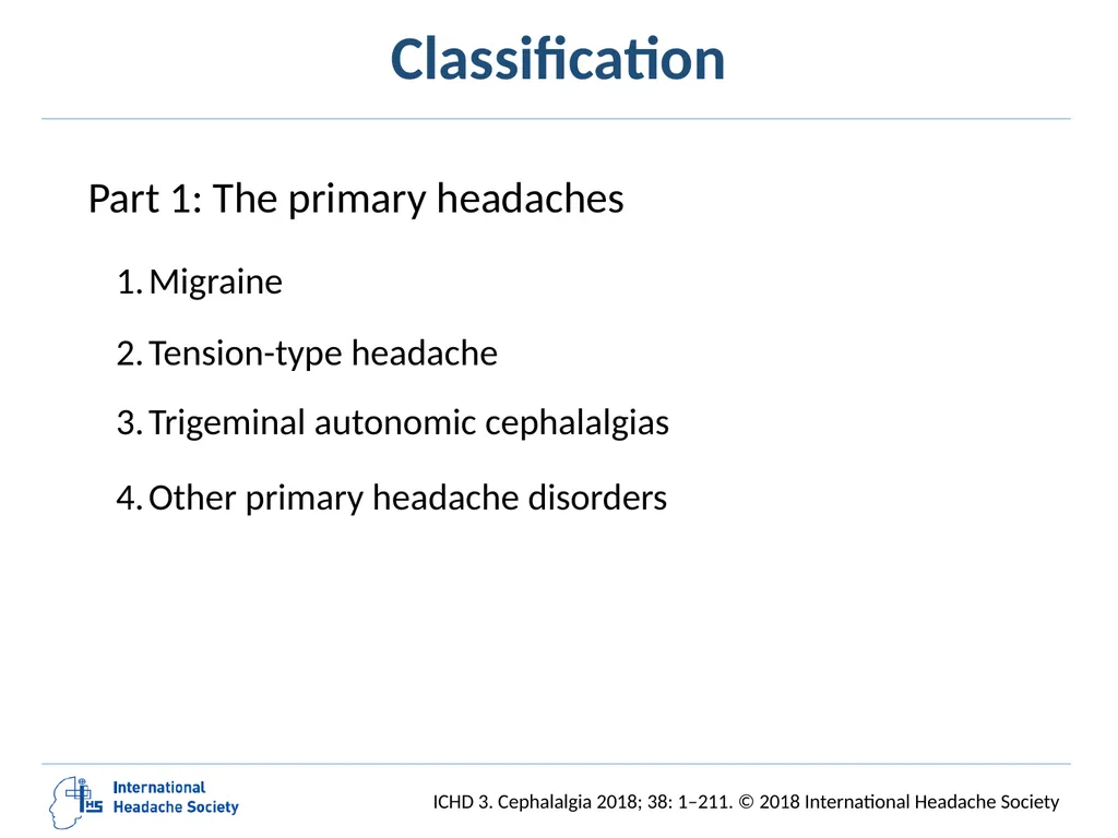 International Classification of Headache Disorders - slide 6 of 166