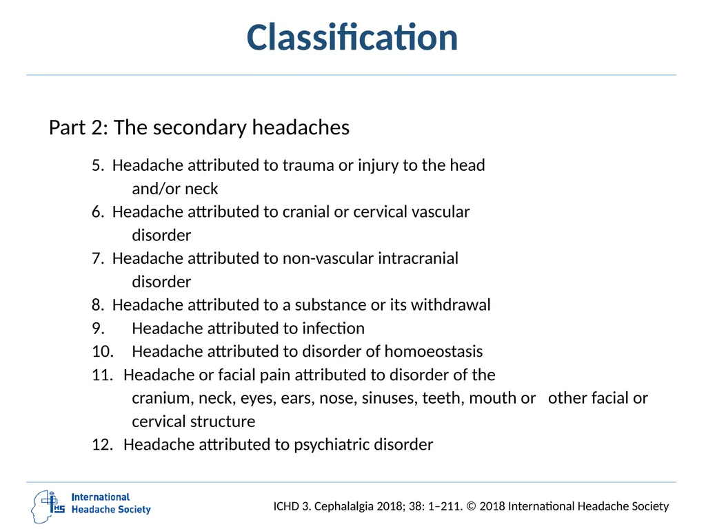 International Classification of Headache Disorders - slide 7 of 166