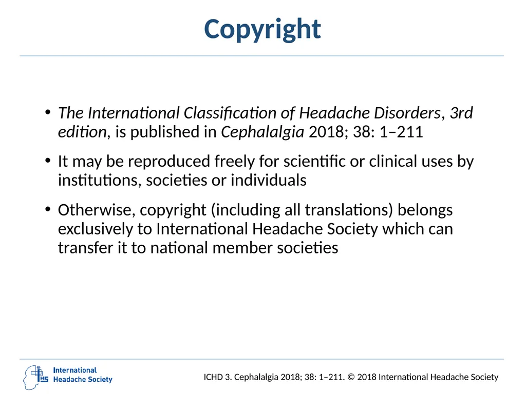 International Classification of Headache Disorders - slide 165 of 166
