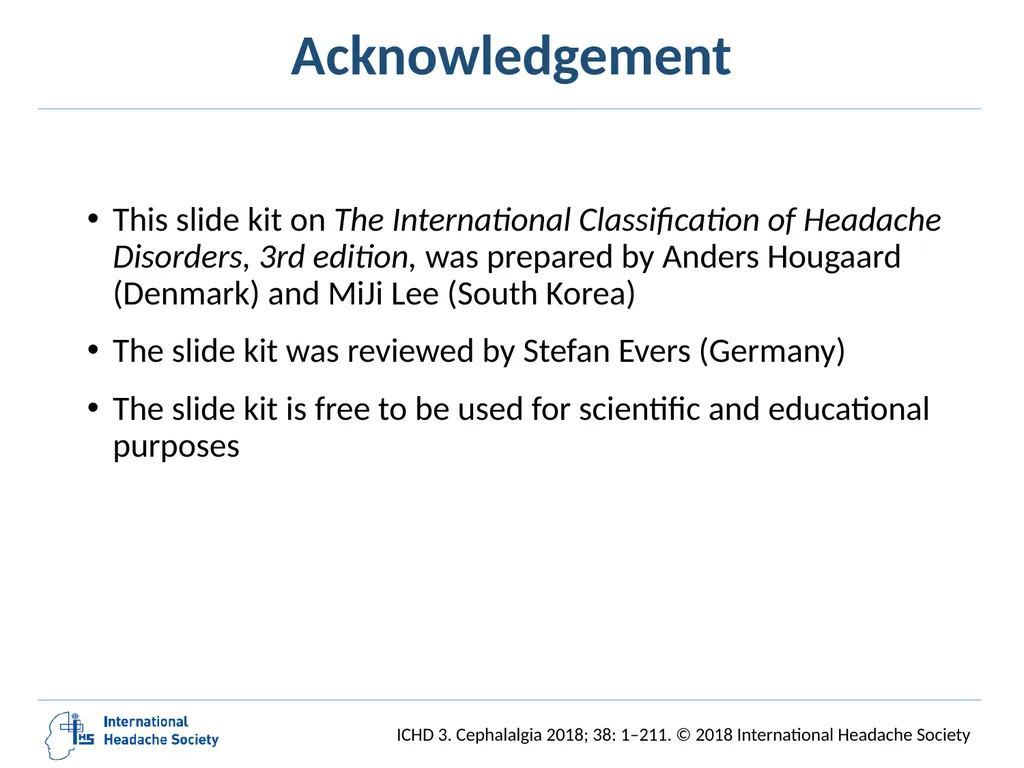 International Classification of Headache Disorders - slide 166 of 166