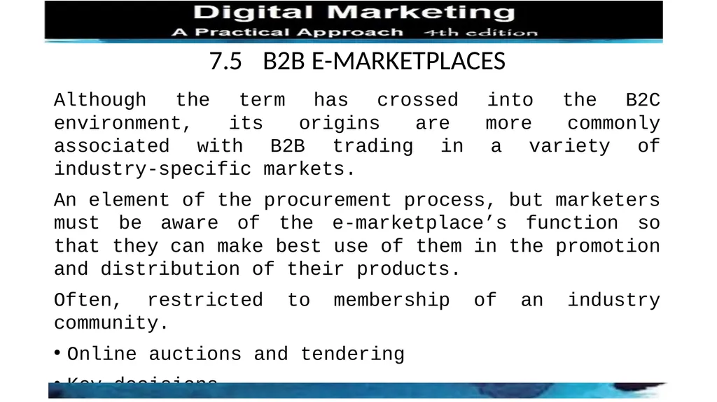 CHAPTER 7 B2B AND THE B2B WEBSITE 7.1 INTRODUCTION - slide 6 of 6