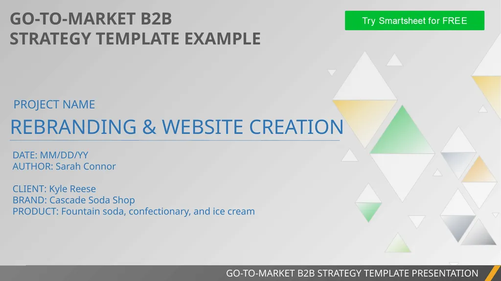 GO-TO-MARKET B2B STRATEGY TEMPLATE EXAMPLE - slide 1 of 4