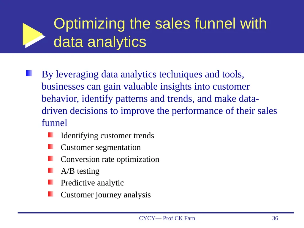 Business Data Analytics and CRM— Customer - slide 36 of 36