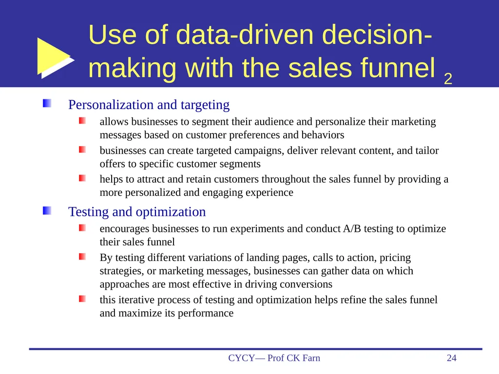 Business Data Analytics and CRM— Customer - slide 24 of 36