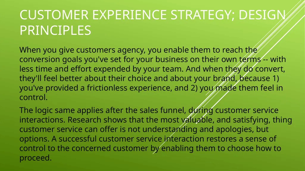 UNIT 2 MANAGING THE CUSTOMER EXPERIENCE LEARNING - slide 12 of 43