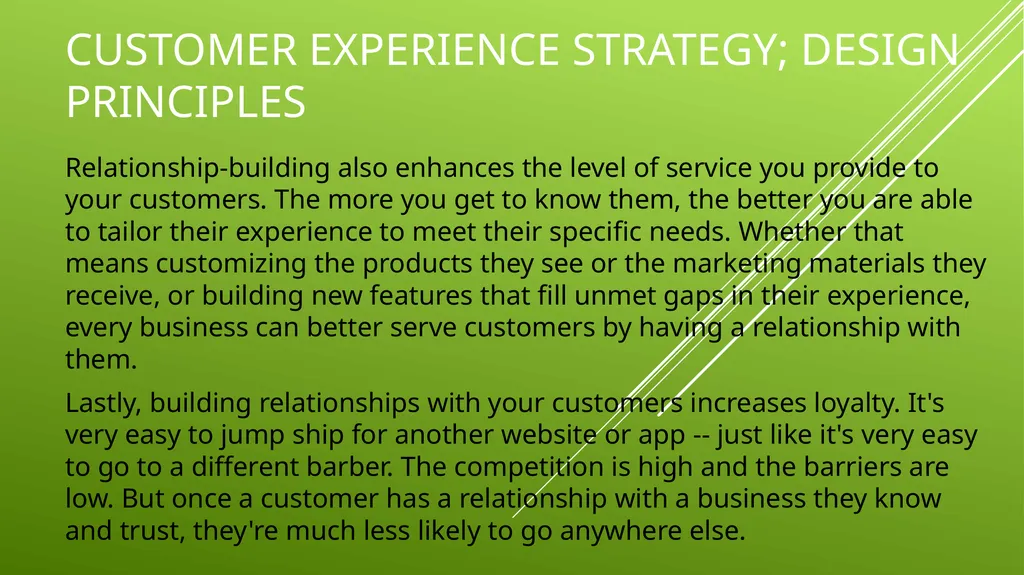 UNIT 2 MANAGING THE CUSTOMER EXPERIENCE LEARNING - slide 16 of 43