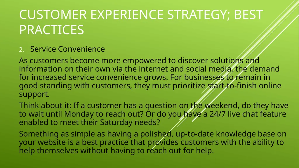 UNIT 2 MANAGING THE CUSTOMER EXPERIENCE LEARNING - slide 25 of 43
