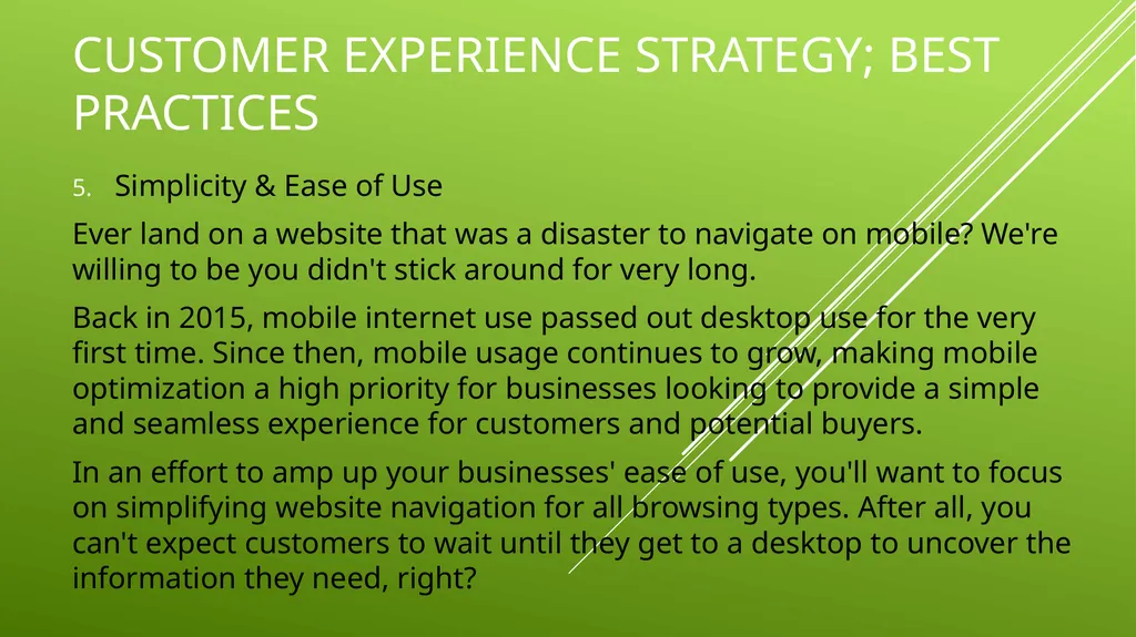 UNIT 2 MANAGING THE CUSTOMER EXPERIENCE LEARNING - slide 30 of 43
