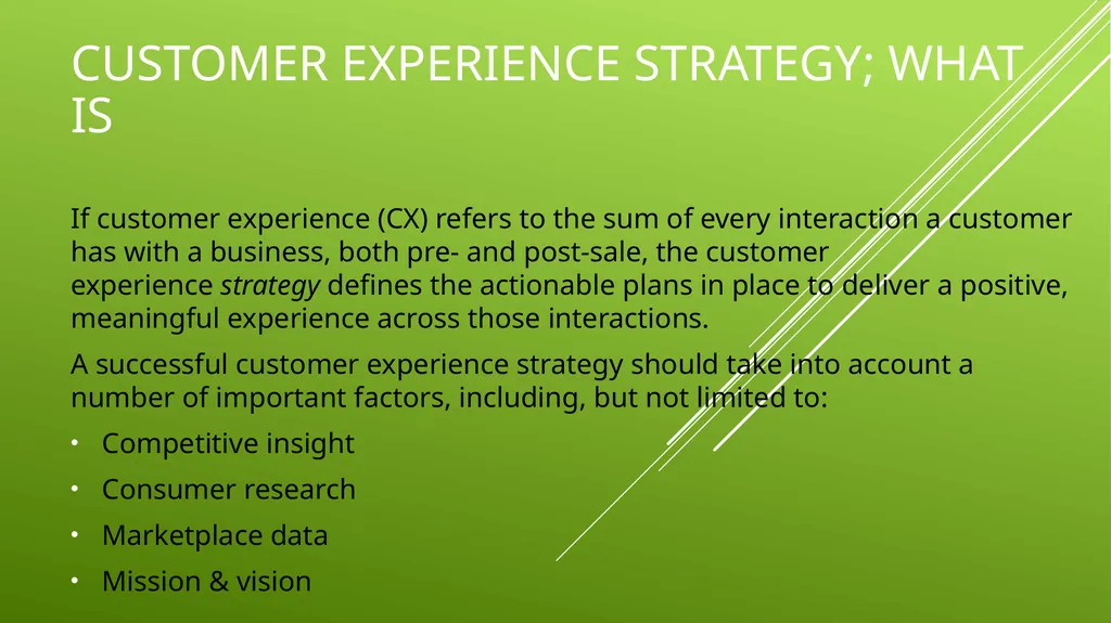 UNIT 2 MANAGING THE CUSTOMER EXPERIENCE LEARNING - slide 4 of 43