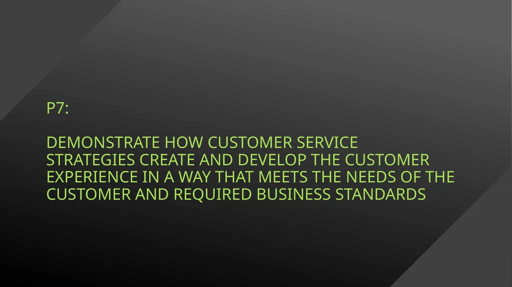UNIT 2 MANAGING THE CUSTOMER EXPERIENCE LEARNING - slide 3 of 43