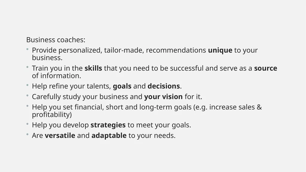 v What is business coaching? „[Business] coaching - slide 5 of 17