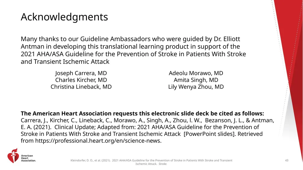 Clinical Update ADAPTED FROM: 2021 AHA/ASA - slide 43 of 43
