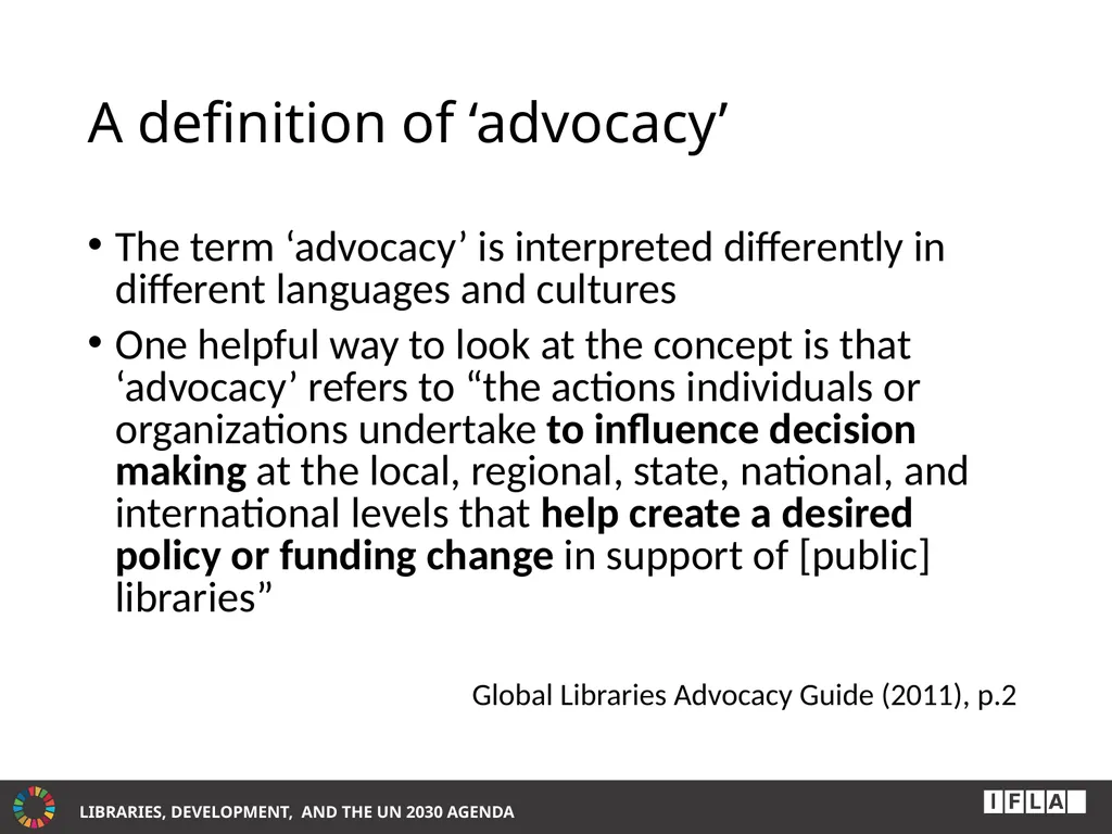 INTERNATIONAL ADVOCACY PROGRAMME LIBRARIES, - slide 4 of 49