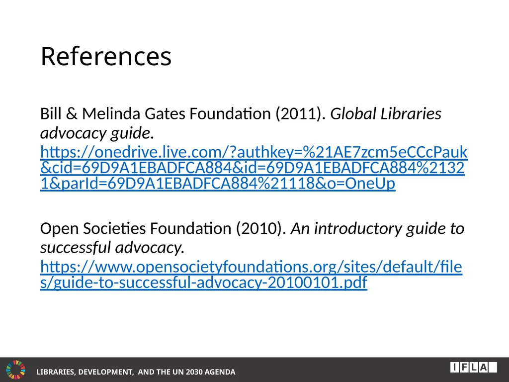 INTERNATIONAL ADVOCACY PROGRAMME LIBRARIES, - slide 49 of 49
