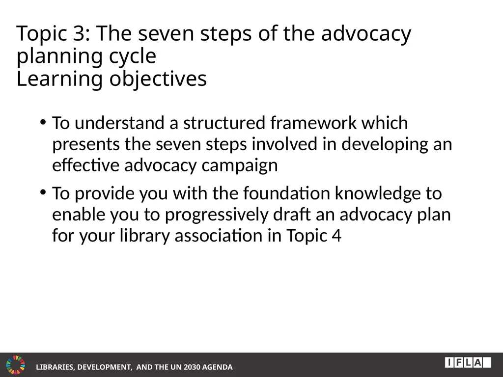 INTERNATIONAL ADVOCACY PROGRAMME LIBRARIES, - slide 2 of 49
