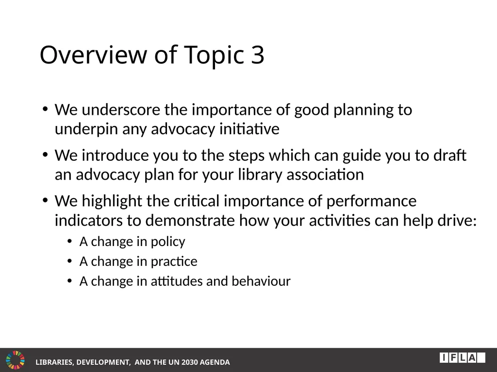 INTERNATIONAL ADVOCACY PROGRAMME LIBRARIES, - slide 3 of 49