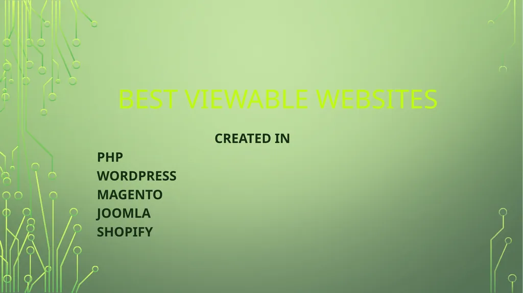 BEST VIEWABLE WEBSITES Created In PHP WordPress - slide 1 of 30