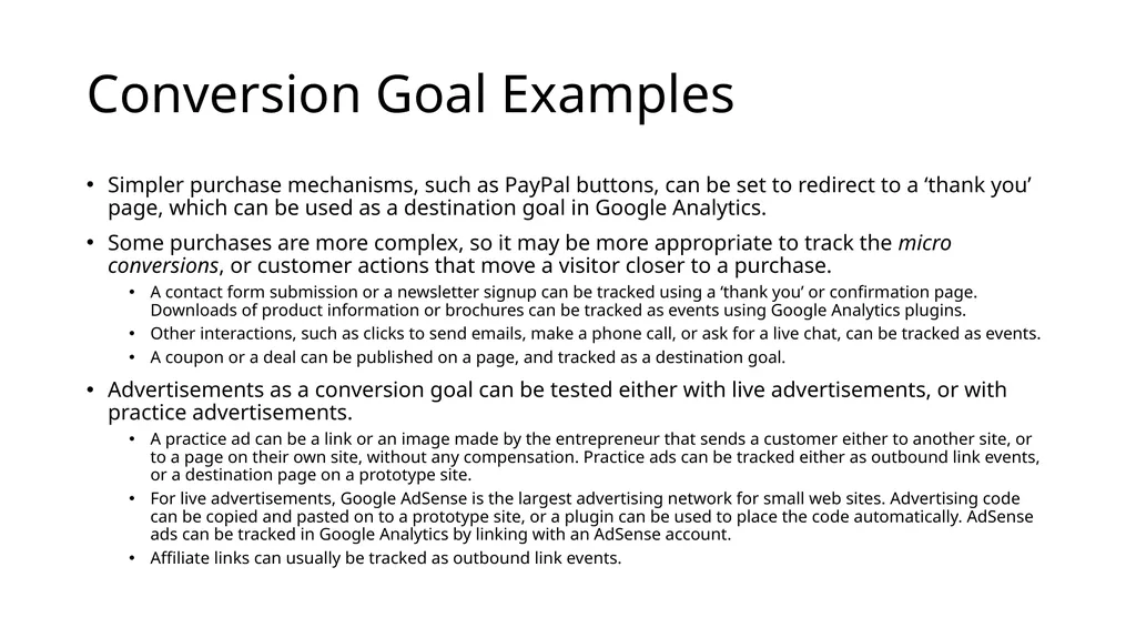 Chapter 9 Creating and Tracking Business Goals - slide 19 of 25