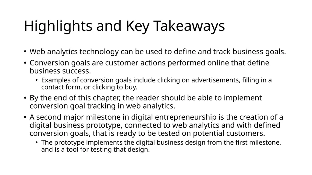 Chapter 9 Creating and Tracking Business Goals - slide 2 of 25