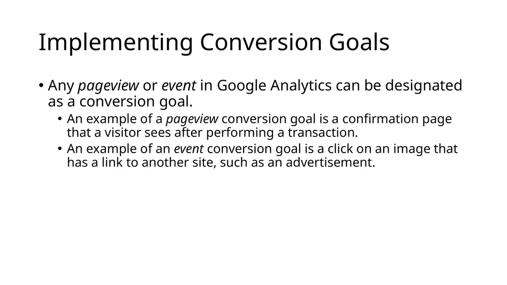 Chapter 9 Creating and Tracking Business Goals - slide 12 of 25