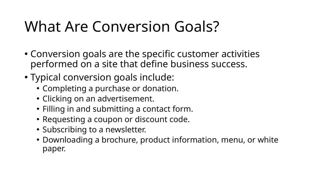 Chapter 9 Creating and Tracking Business Goals - slide 3 of 25