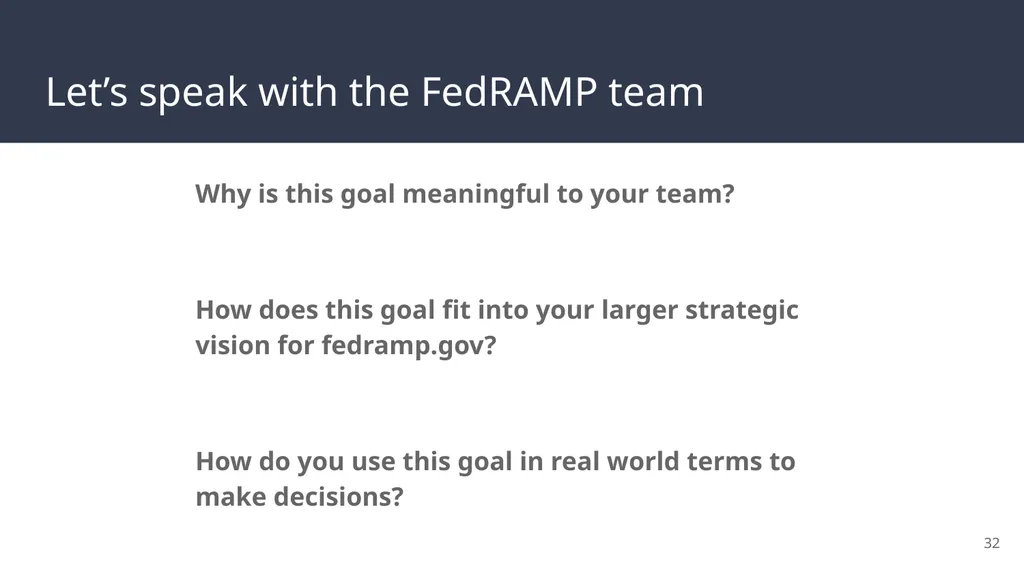 FedRAMP & DAP Case Study Part 2: Reporting and - slide 32 of 41