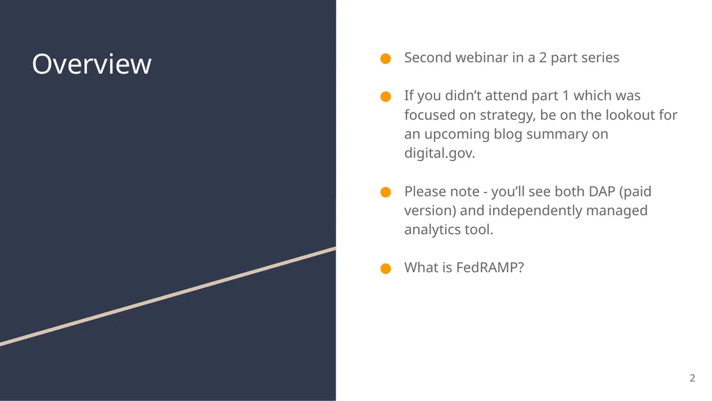 FedRAMP & DAP Case Study Part 2: Reporting and - slide 2 of 41