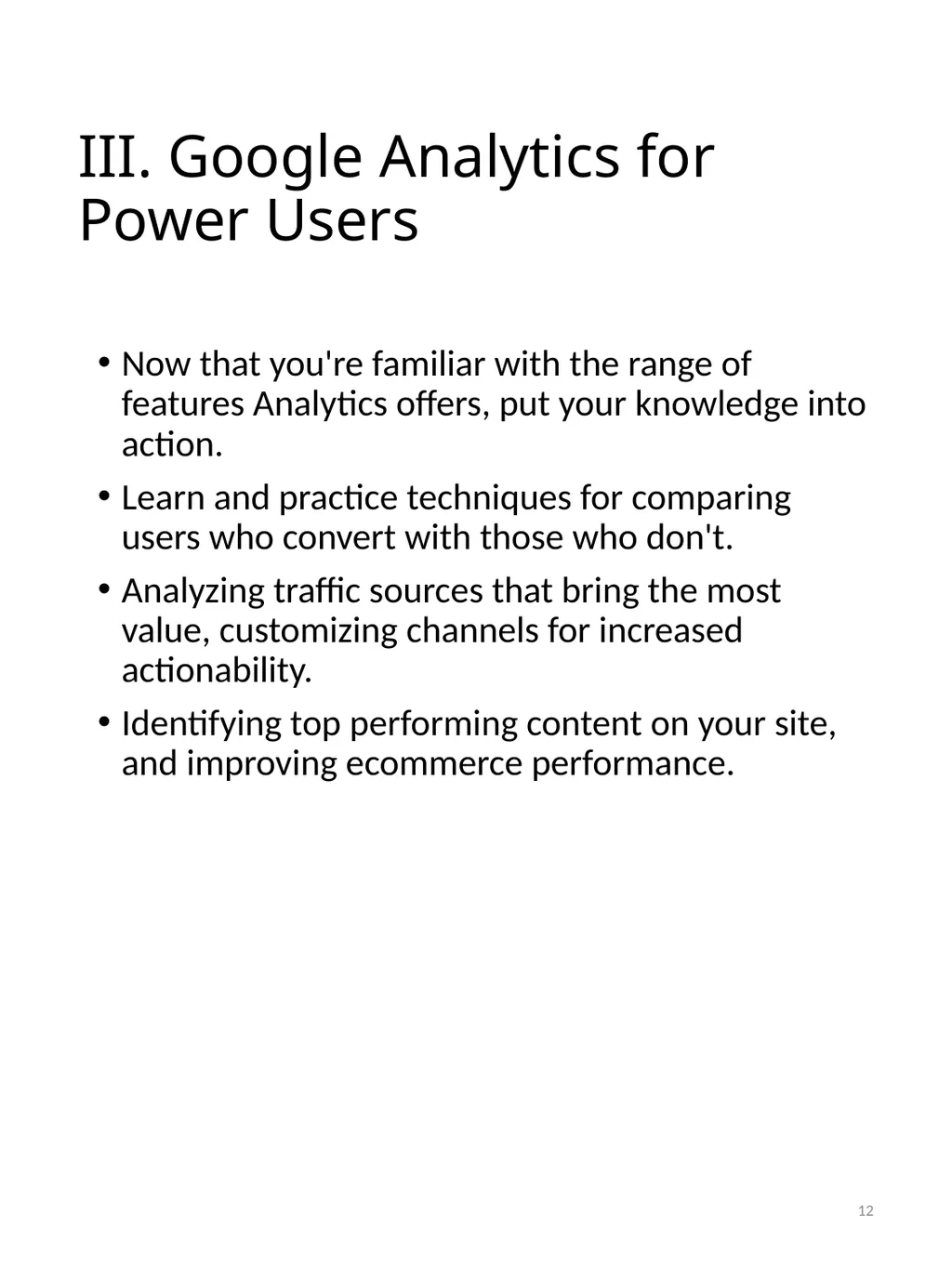 Syllabus The Internet Marketing – Google Analytic - slide 12 of 16