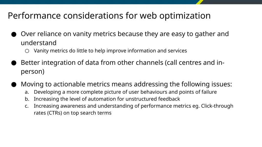 Using data to optimize performance Project - slide 3 of 11