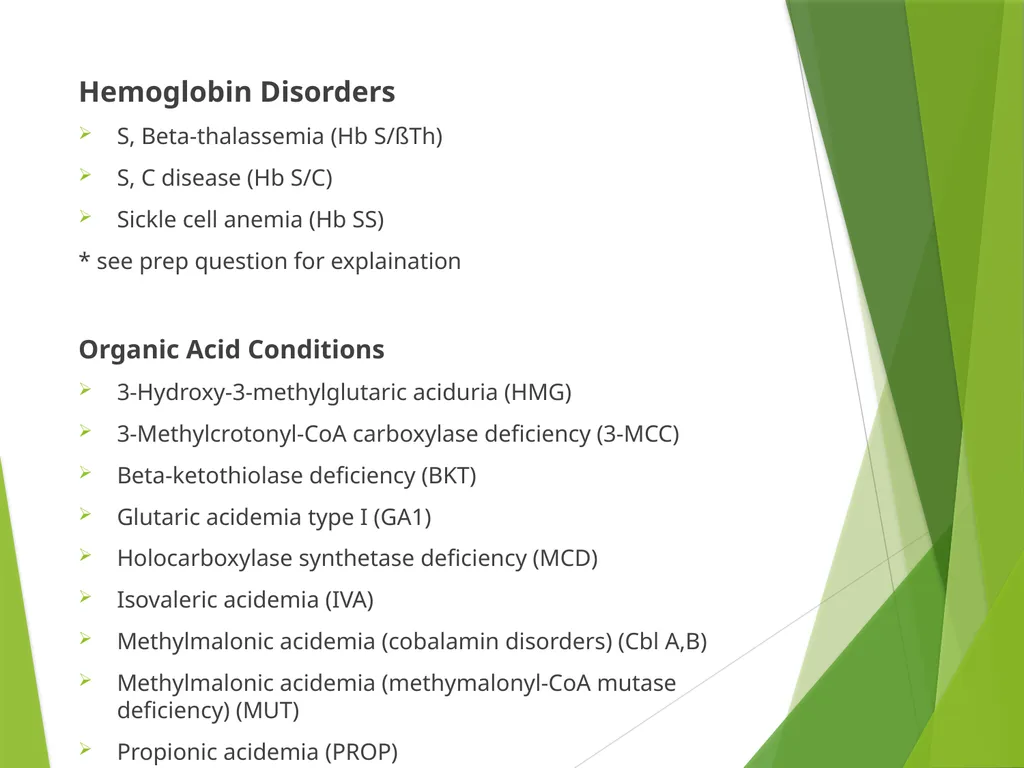 Newborn Screening 2014 Pediatric Continuity Clinic - slide 11 of 34