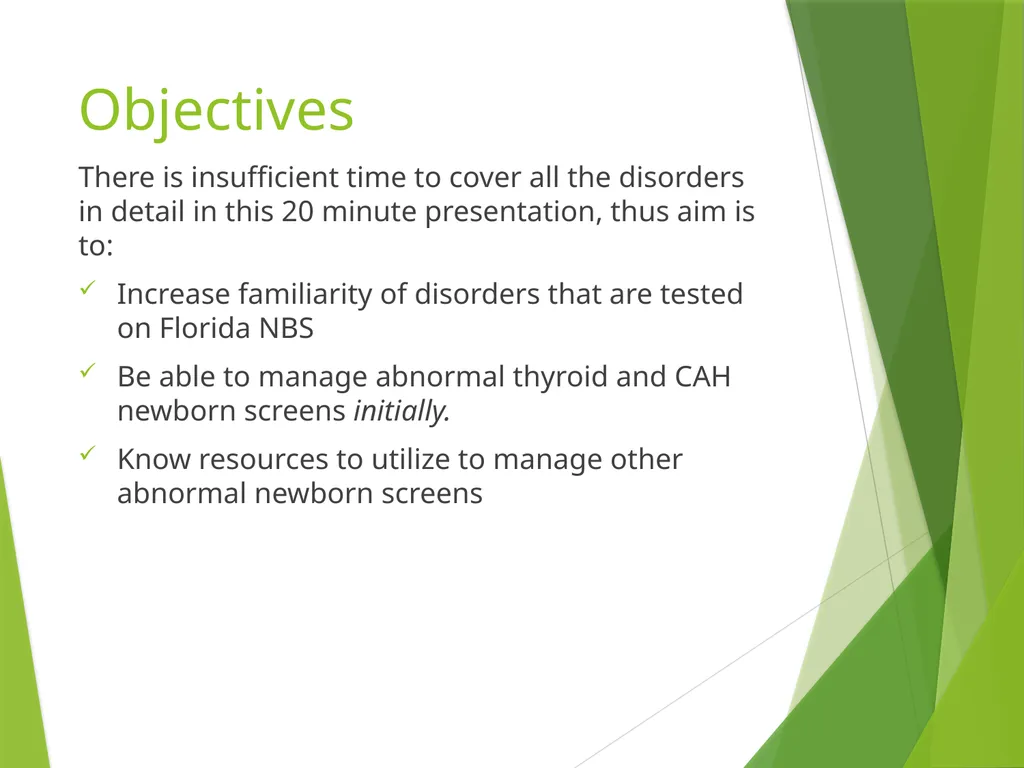 Newborn Screening 2014 Pediatric Continuity Clinic - slide 2 of 34