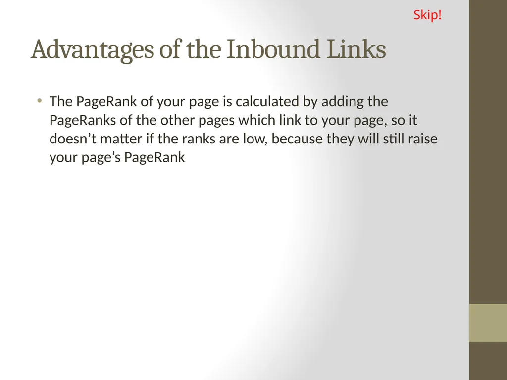PageRank PAGE RANK (determines the importance of - slide 38 of 41