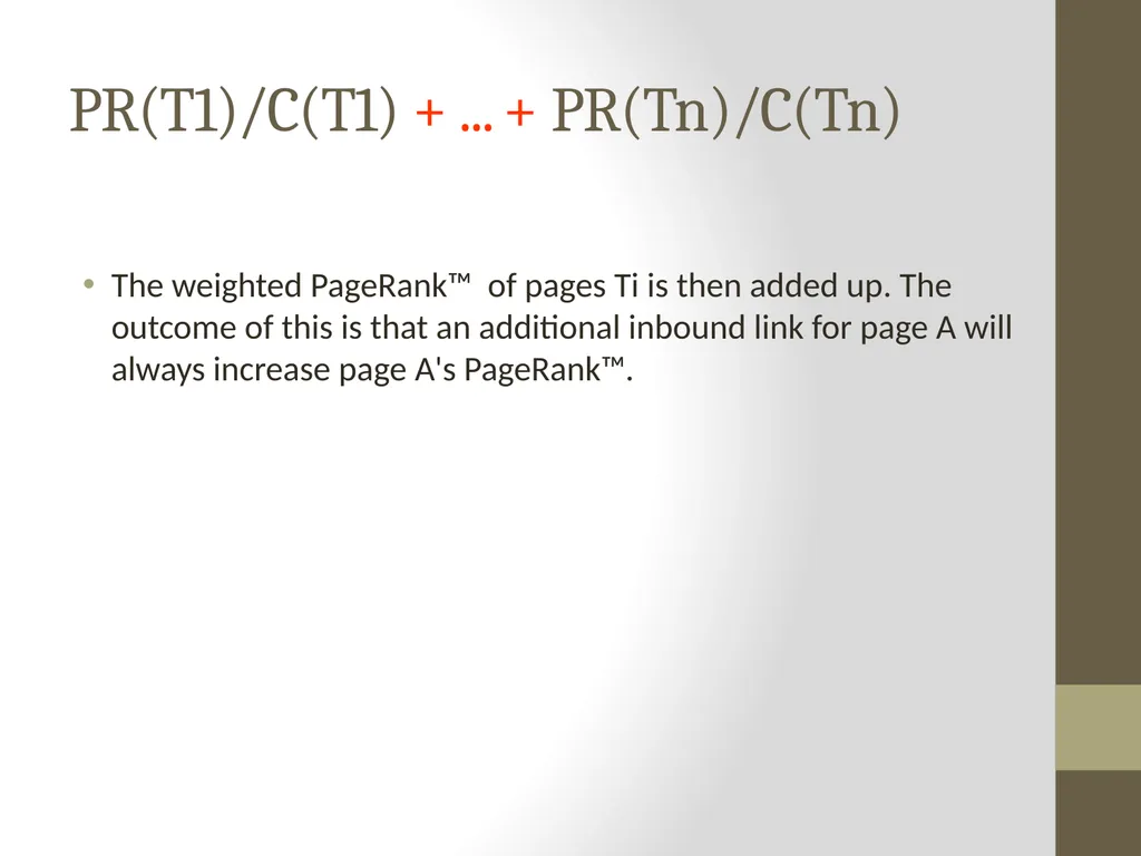 PageRank PAGE RANK (determines the importance of - slide 11 of 41