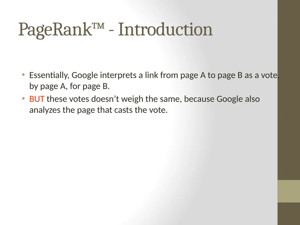 PageRank PAGE RANK (determines the importance of - slide 7 of 41