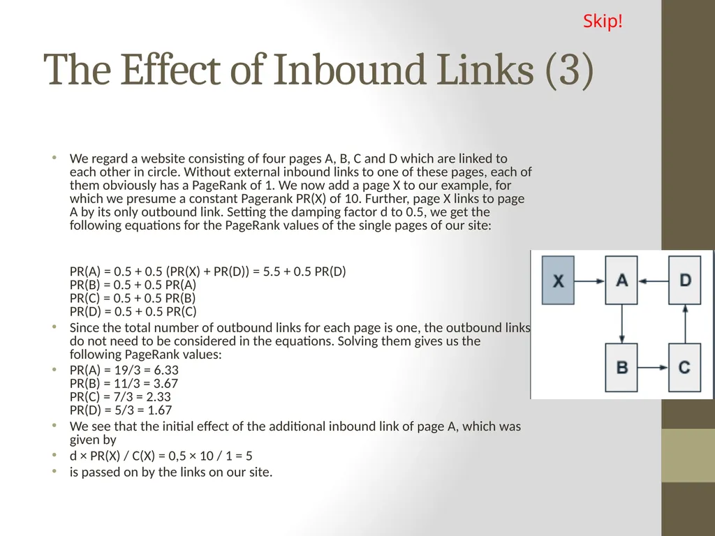 PageRank PAGE RANK (determines the importance of - slide 27 of 41