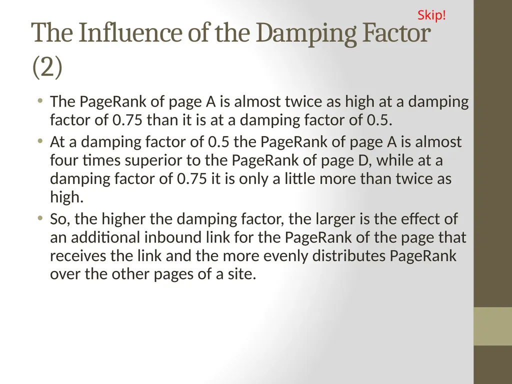 PageRank PAGE RANK (determines the importance of - slide 29 of 41