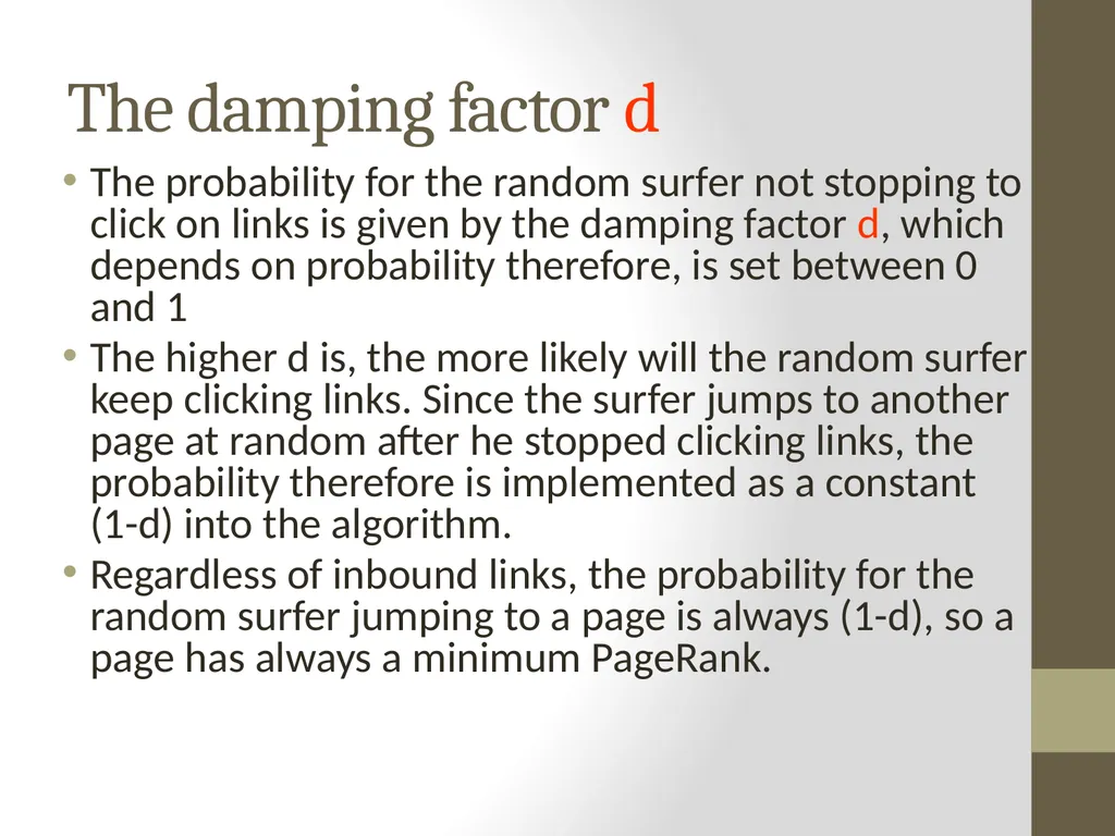 PageRank PAGE RANK (determines the importance of - slide 15 of 41