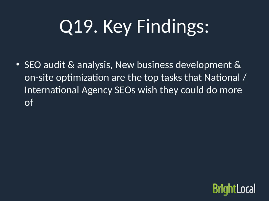 Local SEO Industry Survey 2015 Type of - slide 40 of 42