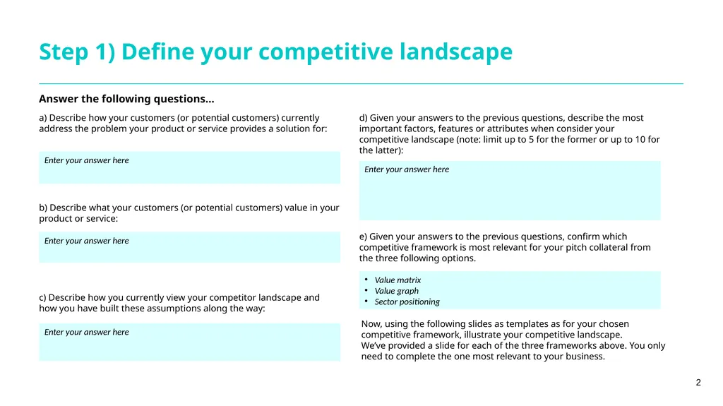 Competitor analysis NZTE template Use this - slide 2 of 5