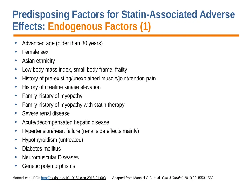 Diagnosis, Prevention and Management of Statin - slide 10 of 70