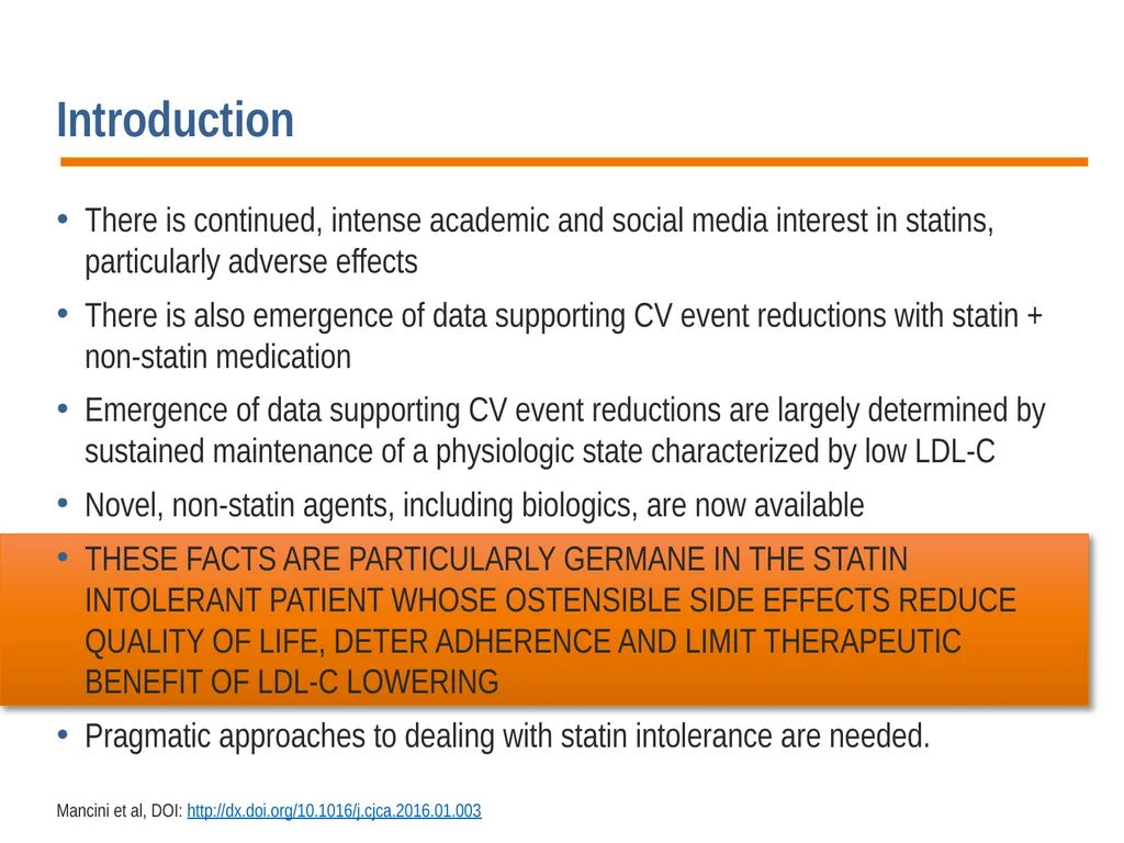 Diagnosis, Prevention and Management of Statin - slide 4 of 70