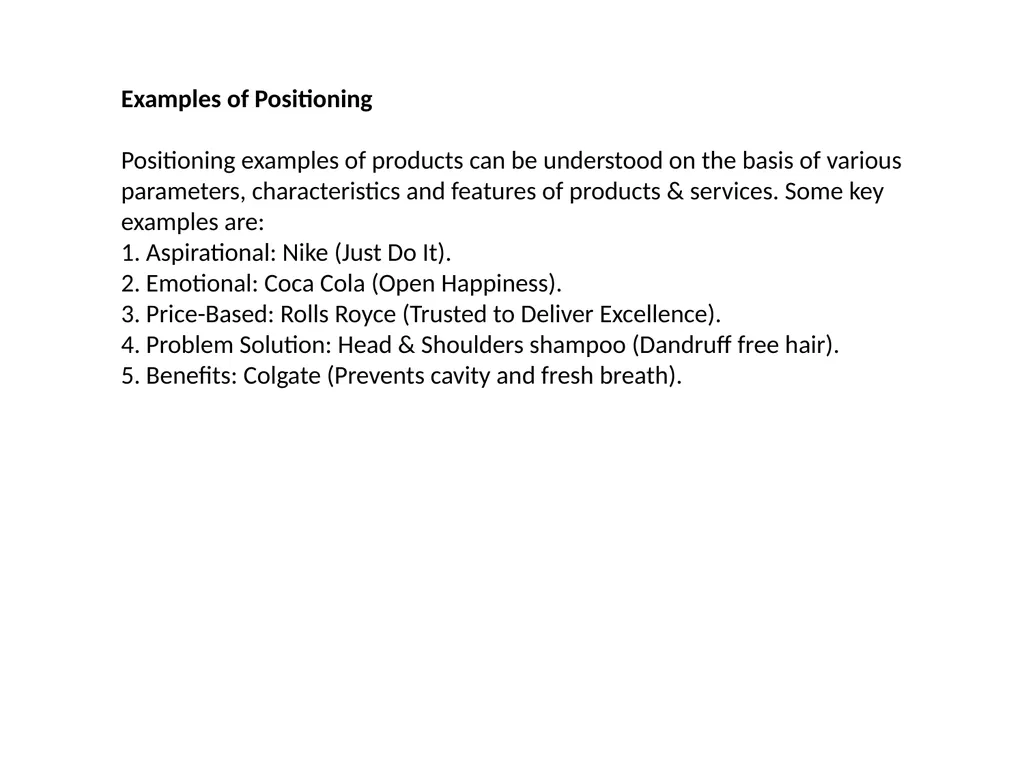Positioning ,Importance,Types,Competitive - slide 9 of 12