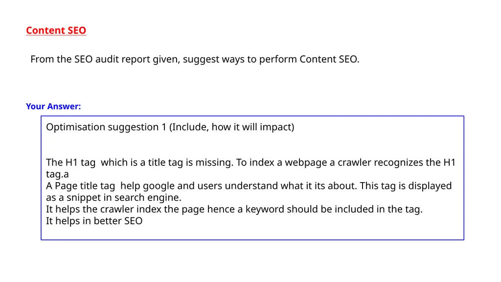SEO Audit Report Content and Technical - slide 4 of 13