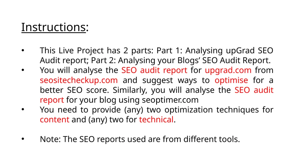 SEO Audit Report Content and Technical - slide 2 of 13