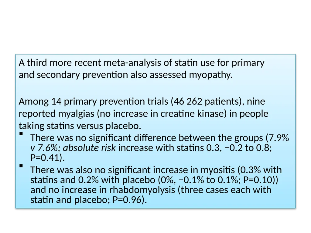 Non-cardiovascular effects associated with statins - slide 10 of 44